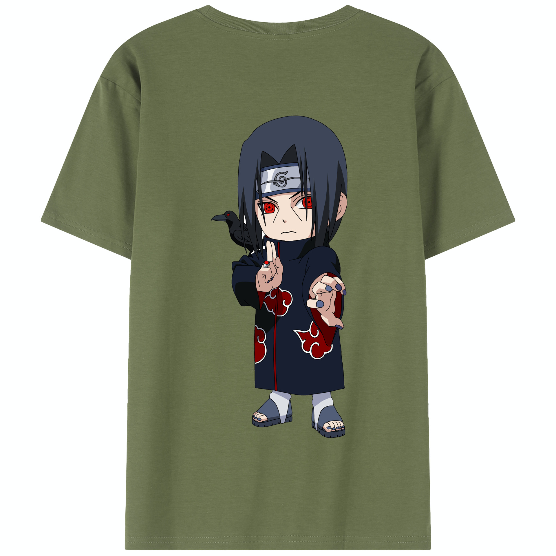 （画像用） NARUTO -ナルト- うちは イタチ Uchiha Itachi 綿100％半袖Tシャツ（背面プリント）